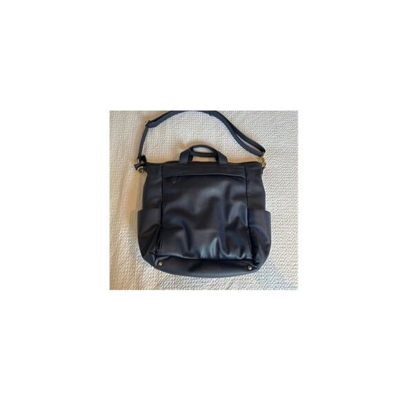 Lily Jade Caroline Convertible Tote Navy Blue Vegan Leather - Picture 7 of 11